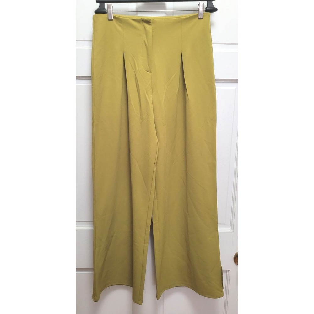 Asos Design Slinky Twill Tailored Slouchy Wide Leg Dress Pants - Green - US 6